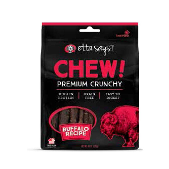 Etta Says! Chewy! Premium Crunchy Buffalo Recipe Dog Treats (4.5 oz)