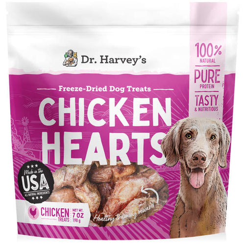 Dr. Harvey's Chicken Hearts Freeze-Dried Raw Chicken Heart Treat for Dogs (7 oz)