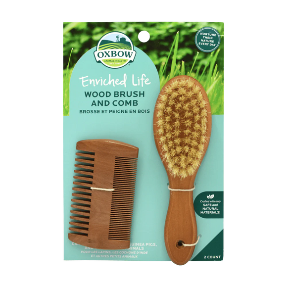 Oxbow Animal Health Enriched Life  Wood Brush & Comb