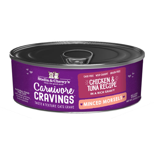 Stella & Chewy's Carnivore Cravings- Minced Morsels Chicken & Tuna Recipe (2.8-oz)