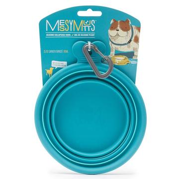 Messy Mutts Silicone Collapsible Bowl (Blue, Medium (3 Cup))
