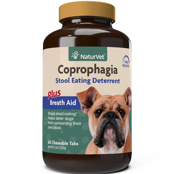 NaturVet Coprophagia Stool Eating Deterrent Chewable Tablets (60 Chewable Tabs)