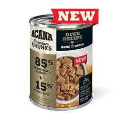 ACANA Premium Chunks, Duck Recipe in Bone Broth Wet Dog Food (12.8 Oz Single Can)