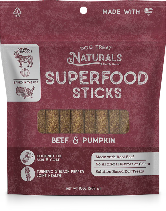 Dog Treat Naturals Beef & Pumpkin Superfood Sticks Dog Treats