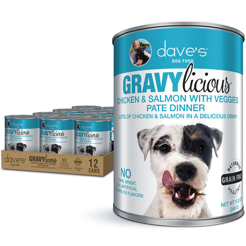 Dave's Pet Food Gravylicious Chicken & Salmon with Veggies Paté Dinner For Dogs