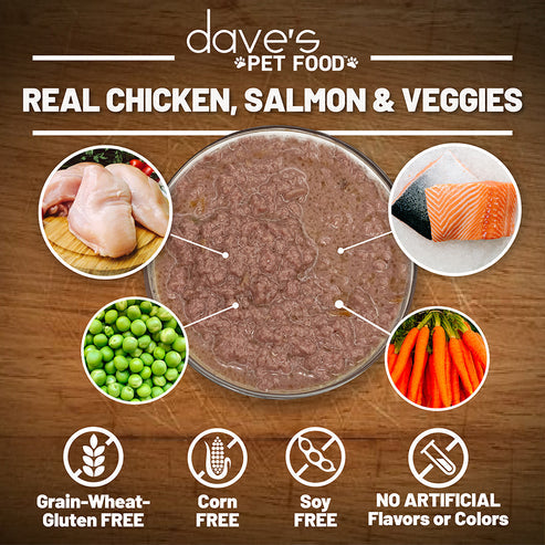 Dave's Pet Food Gravylicious Chicken & Salmon with Veggies Paté Dinner For Dogs