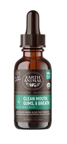 Earth Animal Apothecary Clean Mouth, Gums & Breath Organic Herbal Liquid Dental Supplement (2 oz)
