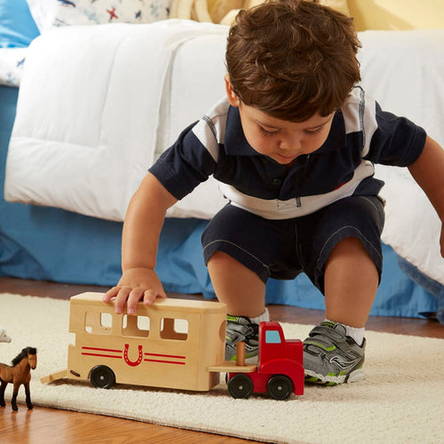 Melissa & Doug Horse Carrier Wooden Vehicles Play Set (1 Set)