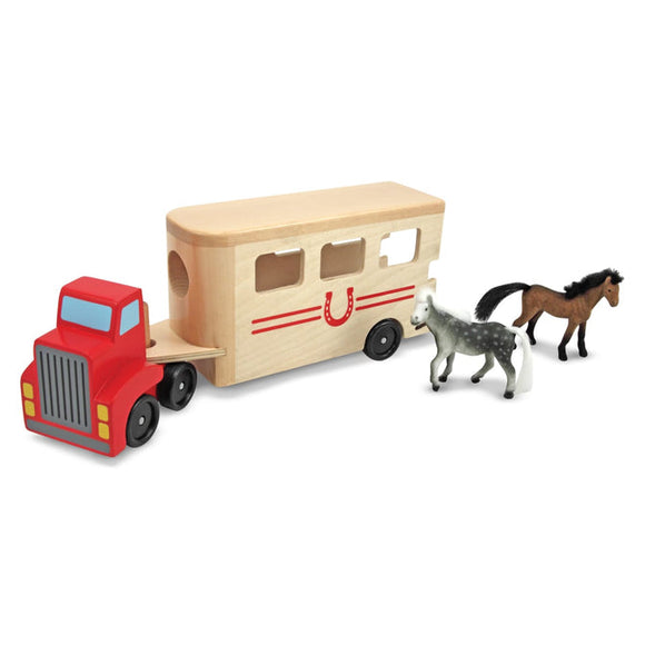 Melissa & Doug Horse Carrier Wooden Vehicles Play Set (1 Set)