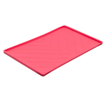 Messy Mutts Silicone Non-Slip Dog Bowl Mat with Raised Edge to Contain the Spills (Medium 20
