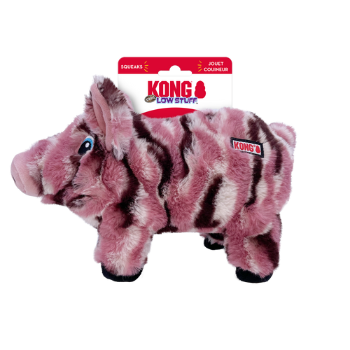 KONG Low Stuff Stripes Pig Dog Toy