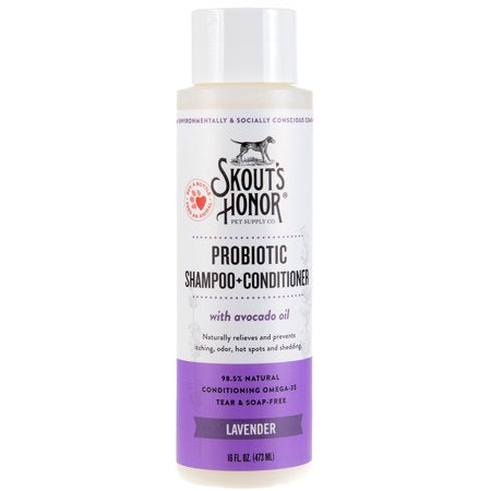 Skout's Honor PROBIOTIC SHAMPOO + CONDITIONER FOR DOGS & CATS (Lavender 16 oz)