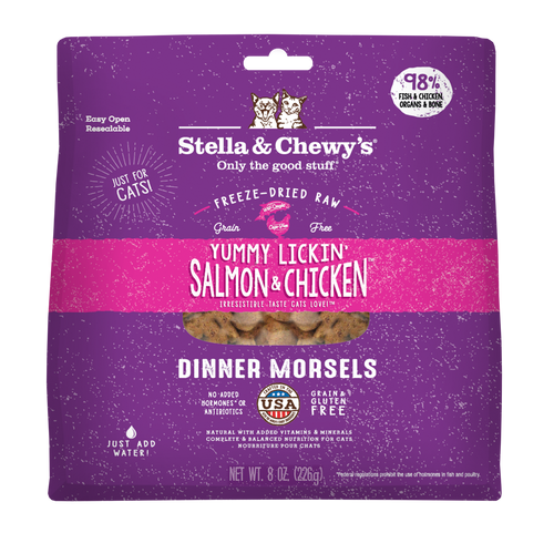 Stella & Chewy's Yummy Lickin' Salmon & Chicken Freeze-Dried Morsels Cat Food (3.5-oz)