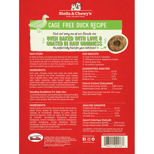 Stella & Chewy's Raw Coated Biscuits Cage Free Duck Recipe Dog Treats (9-oz)