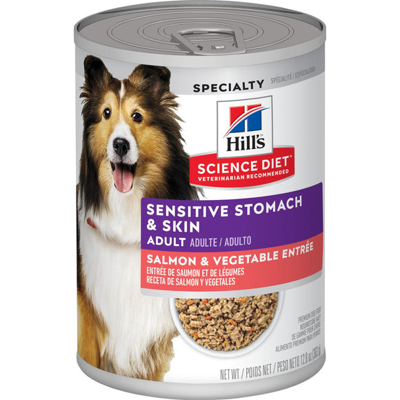 Hill's® Science Diet® Adult Sensitive Stomach & Skin Salmon & Vegetable Entrée Wet Dog Food (12.8 oz)