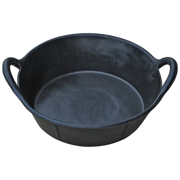 LITTLE GIANT RUBBER PAN WITH HANDLES (3 GAL, BLACK)