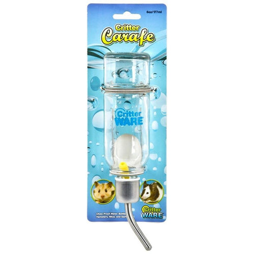 CRITTER CARAFE GLASS WATER BOTTLE (6 OZ, CLEAR)