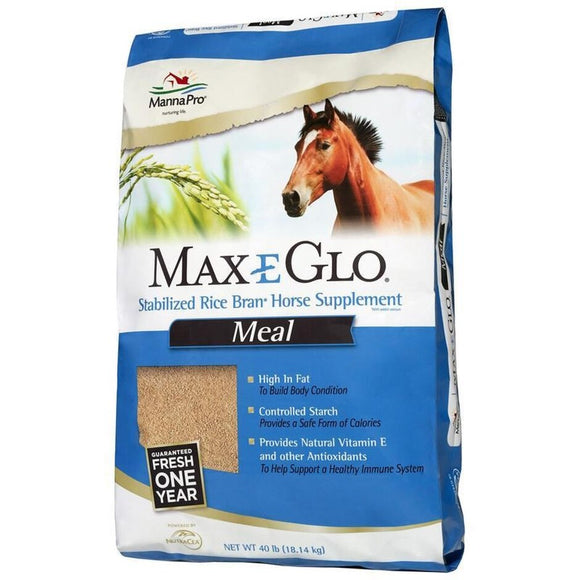 MANNA PRO MAX-E-GLO RICE BRAN MEAL HORSE SUPPLEMENT (40 LB)