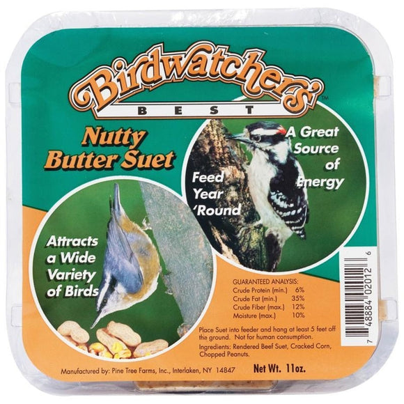 Pine Tree Farms Birdwatcher's Best Nutty Butter Suet (11 oz, Single Pack)