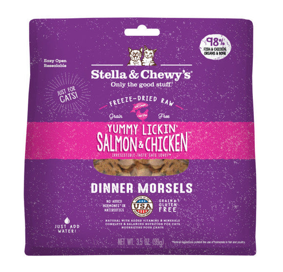 Stella & Chewy's Yummy Lickin' Salmon & Chicken Freeze-Dried Morsels Cat Food (3.5-oz)