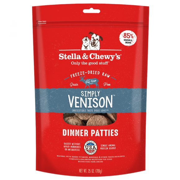 Stella & Chewy's Simply Venison Freeze-Dried Raw Patties Dog Food