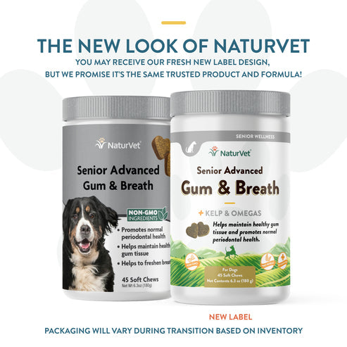 NaturVet Senior Advanced Gum and Breath Dog Soft Chews (45 Soft Chews)