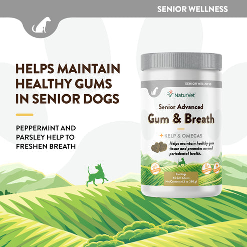 NaturVet Senior Advanced Gum and Breath Dog Soft Chews (45 Soft Chews)