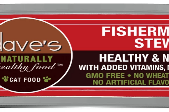 Dave’s Naturally Healthy Grain Free Cat Food Shredded Fisherman Stew